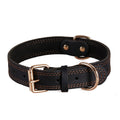 Cowhide Leather Dog Collar with Copper Buckle