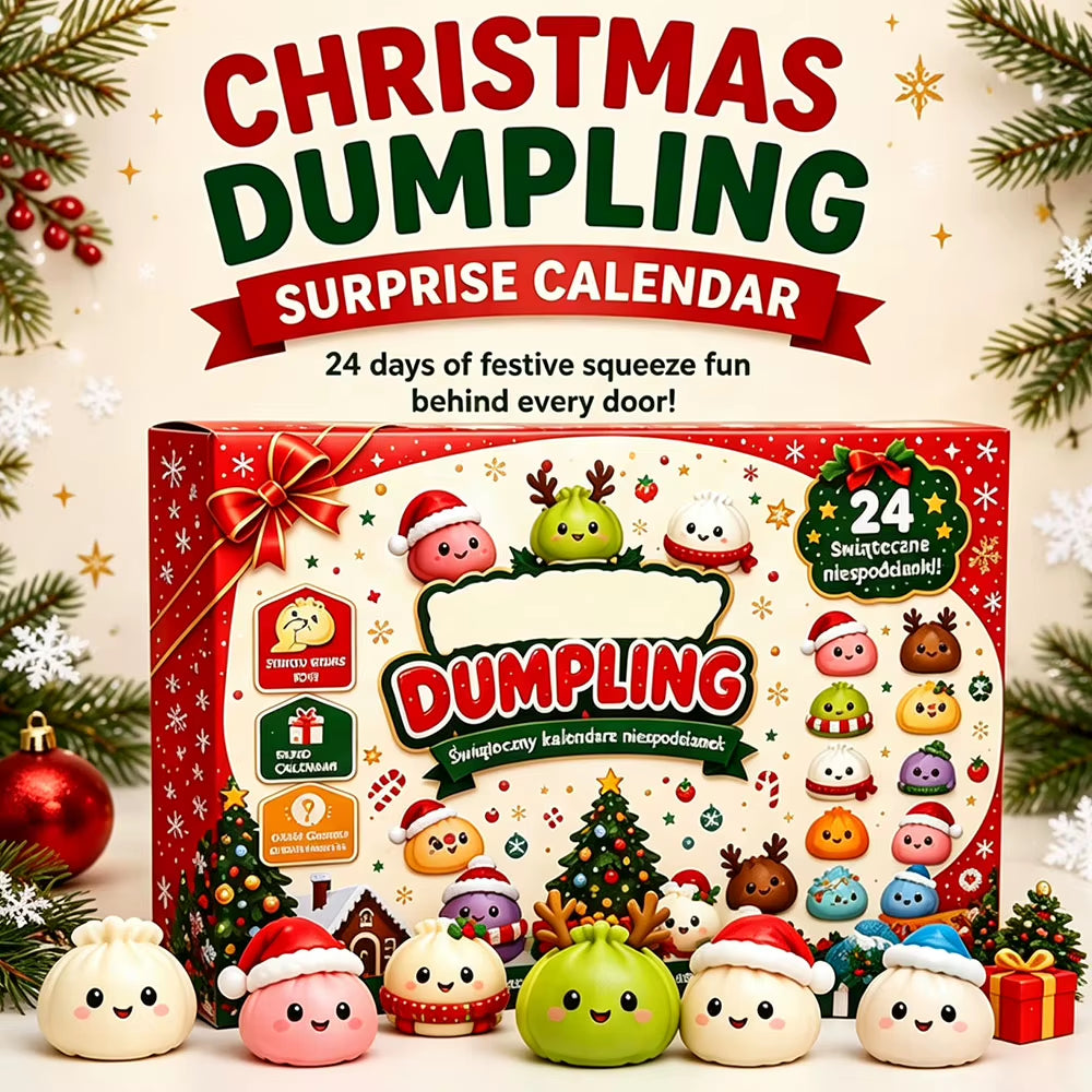 Squishy 2026 New Christmas Advent Calendar, 24 Days Countdown Surprise Box, Dumpling Slow Rebound Squishies Squeeze Sensory Gift