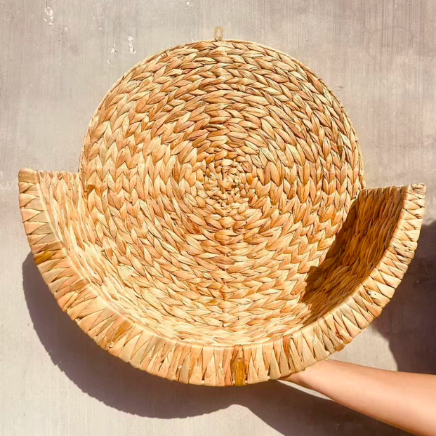 Hand-woven padded hanging cat bed
