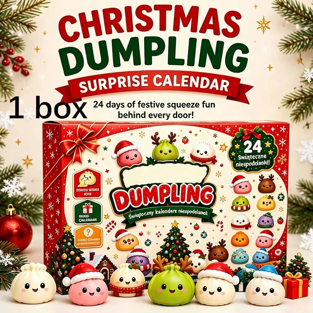 Squishy 2026 New Christmas Advent Calendar, 24 Days Countdown Surprise Box, Dumpling Slow Rebound Squishies Squeeze Sensory Gift
