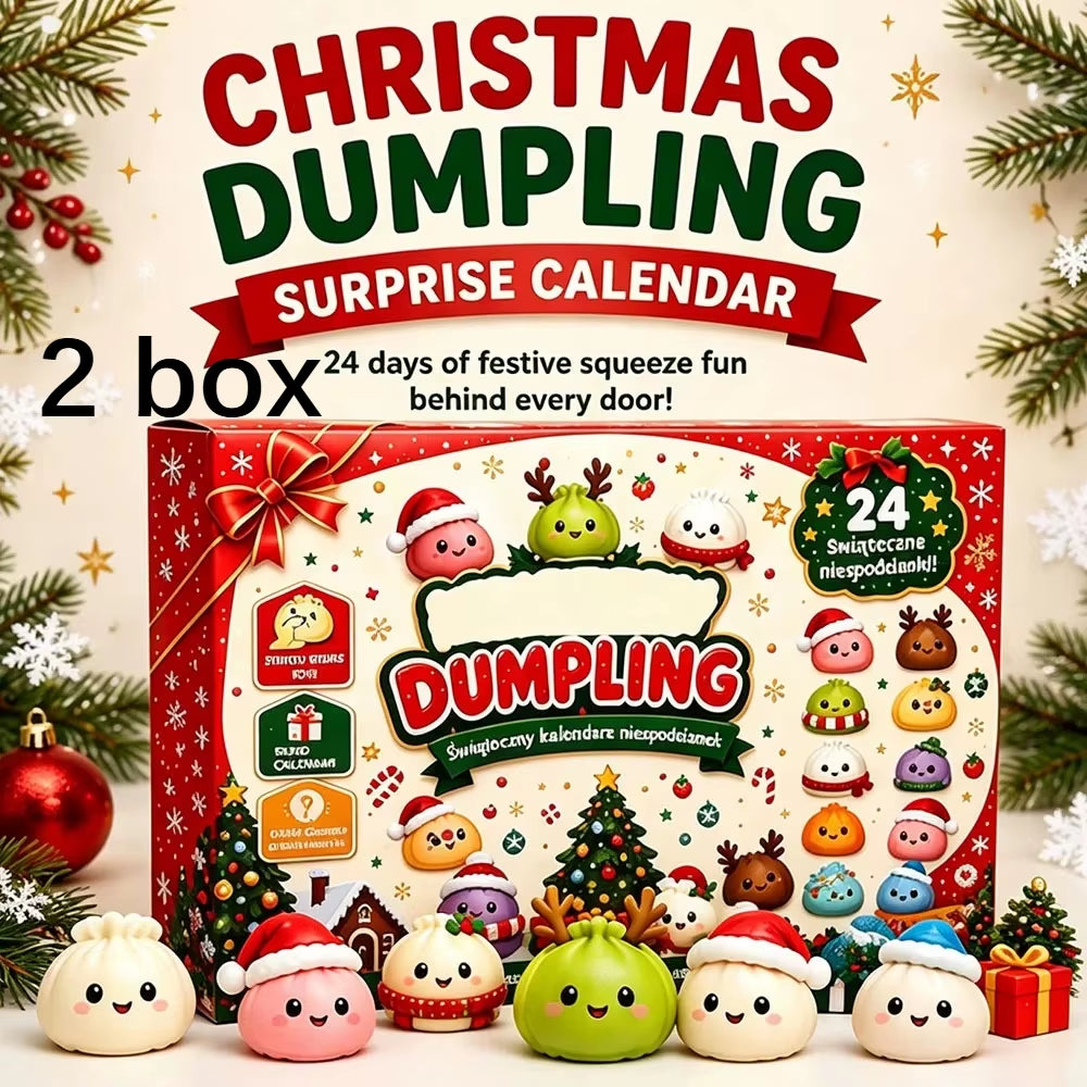 Squishy 2026 New Christmas Advent Calendar, 24 Days Countdown Surprise Box, Dumpling Slow Rebound Squishies Squeeze Sensory Gift